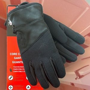 Spyder Core Conduct Gloves, Black, Size M, Touchscreen Compatible, UNISEX, NWT